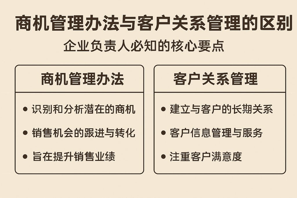 商机管理办法与客户关系管理的区别，企业负责人必知的核心要点