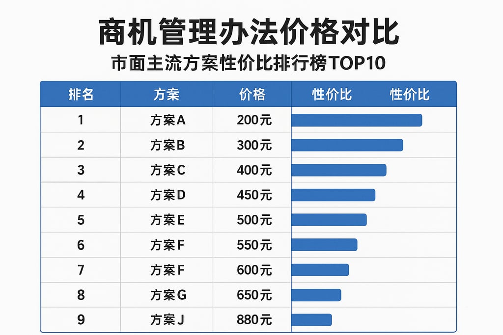 商机管理办法价格对比，市面主流方案性价比排行榜TOP10