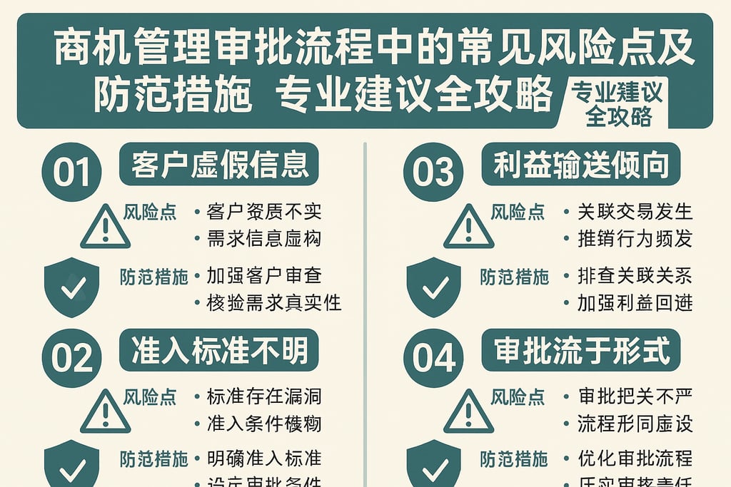 商机管理审批流程中的常见风险点及防范措施，专业建议全攻略