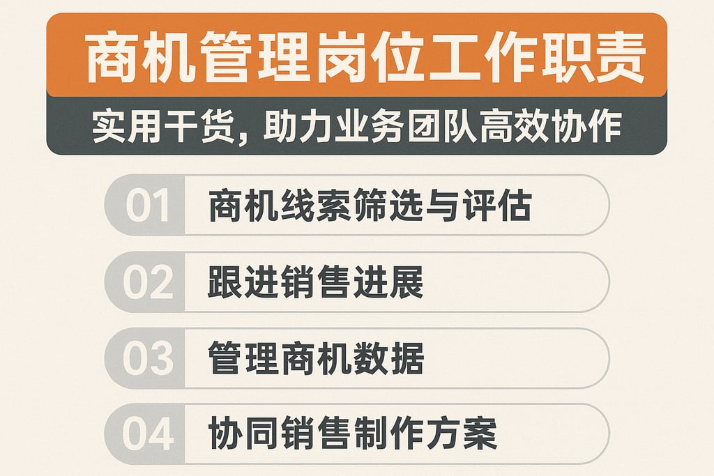 商机管理岗位工作职责实用干货，助力业务团队高效协作