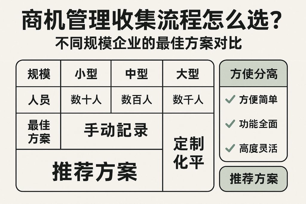 商机管理收集流程怎么选？不同规模企业的最佳方案对比