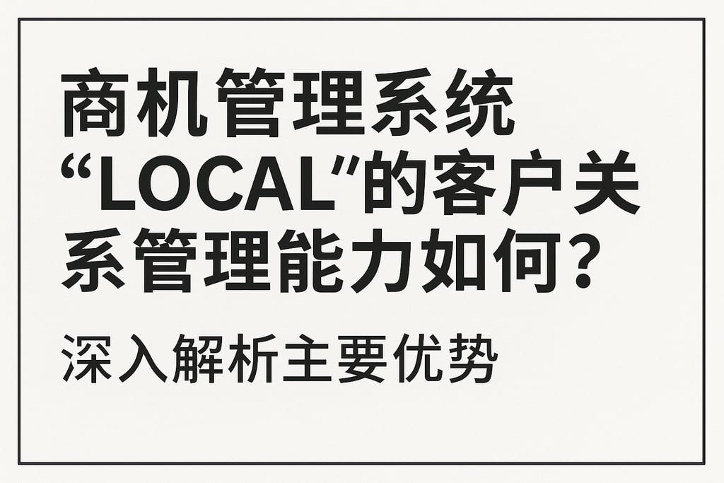 商机管理系统local的客户关系管理能力如何？深入解析主要优势