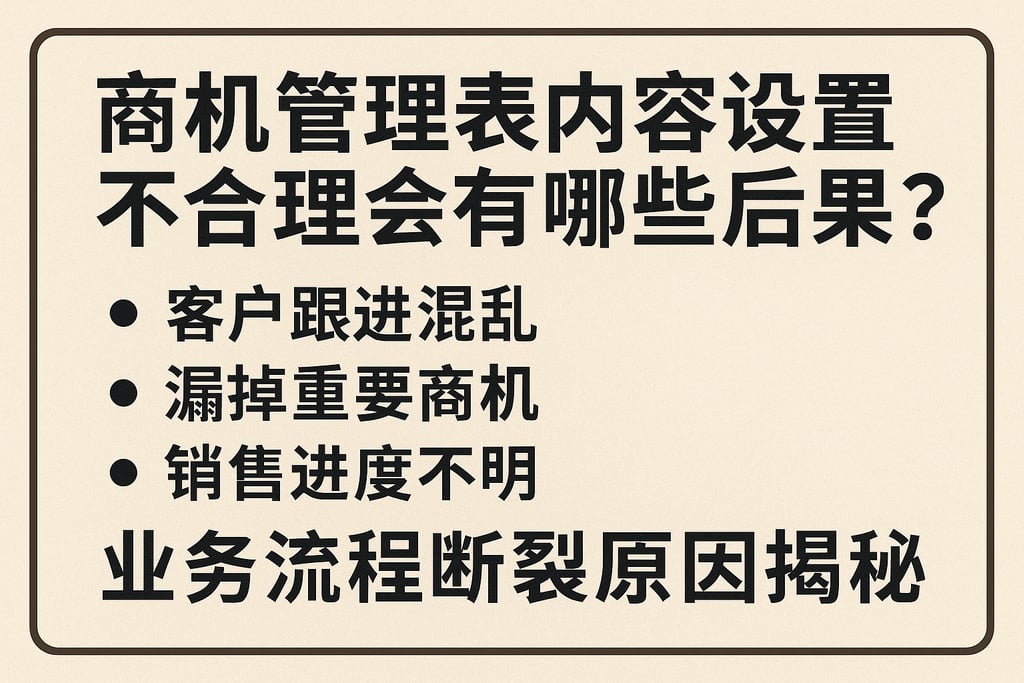 商机管理表内容设置不合理会有哪些后果？业务流程断裂原因揭秘
