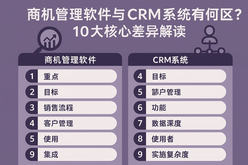 商机管理软件与CRM系统有何区别？10大核心差异解读
