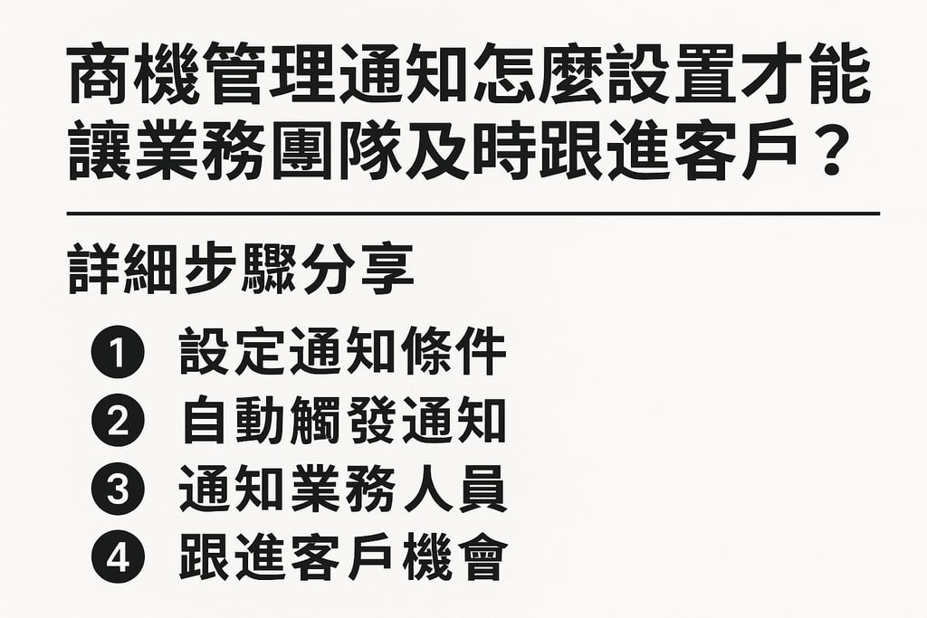 商机管理通知怎么设置才能让业务团队及时跟进客户？详细步骤分享