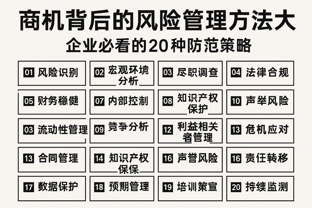 商机背后的风险管理方法大集合，企业必看的20种防范策略