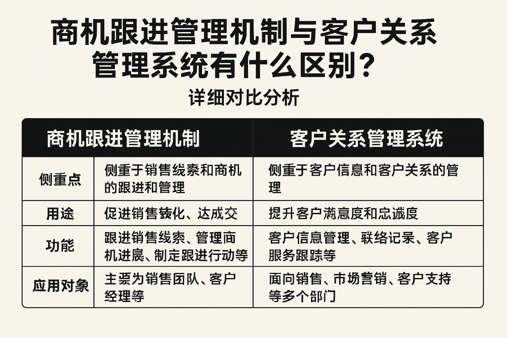 商机跟进管理机制与客户关系管理系统有什么区别？详细对比分析