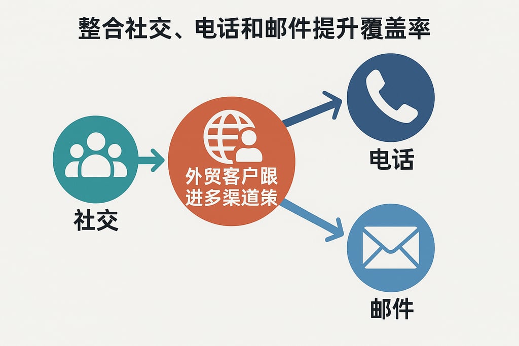 外贸客户跟进多渠道策略，整合社交、电话和邮件提升覆盖率