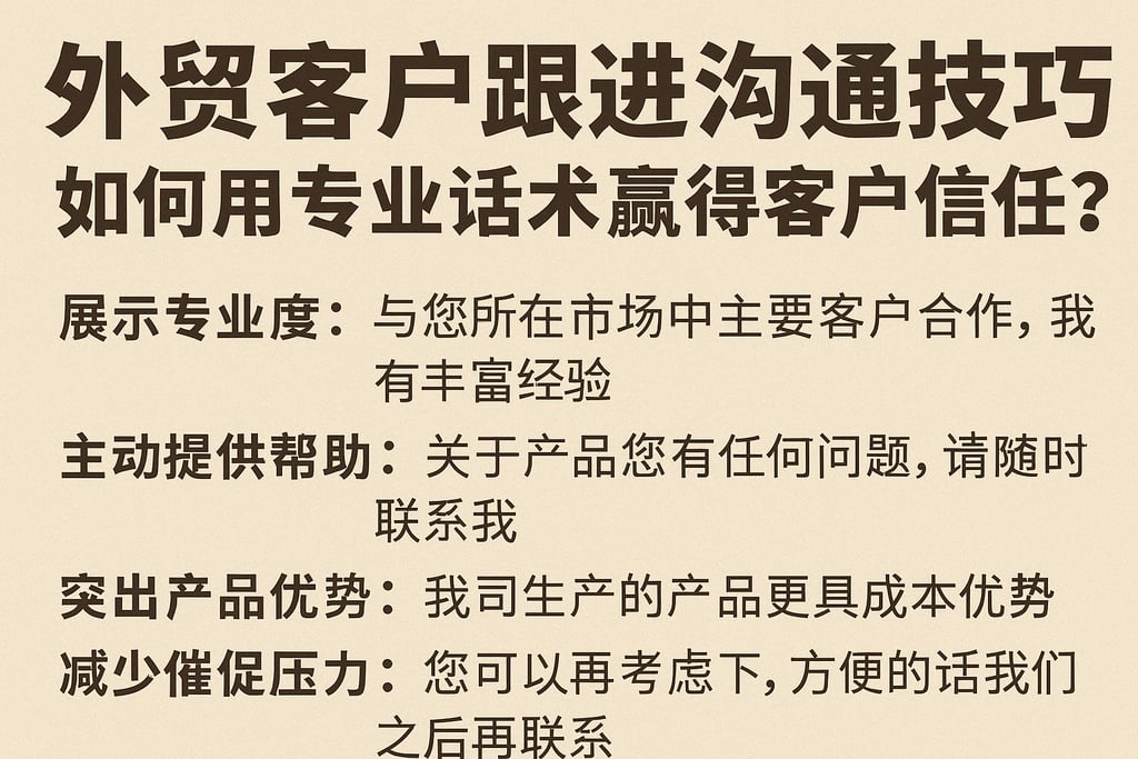 外贸客户跟进沟通技巧，如何用专业话术赢得客户信任？