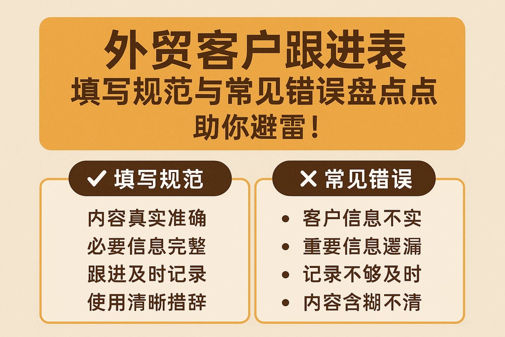 外贸客户跟进表填写规范与常见错误盘点，助你避雷！