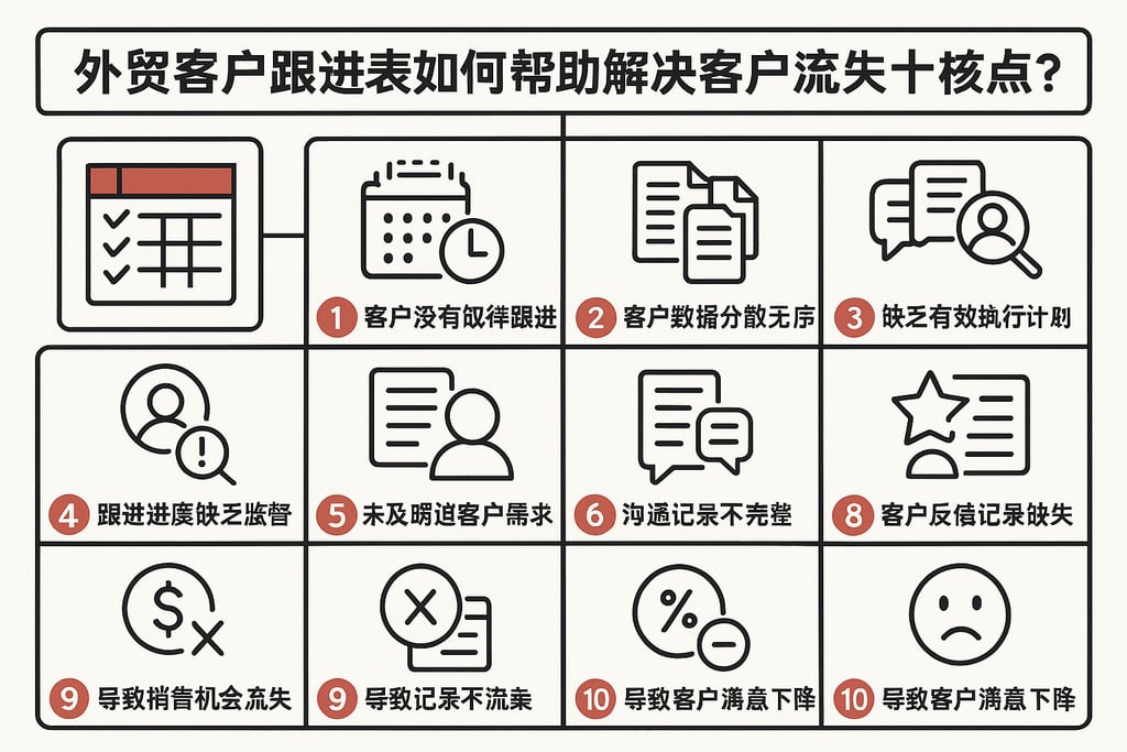 外贸客户跟进表如何帮助解决客户流失的十大核心痛点？