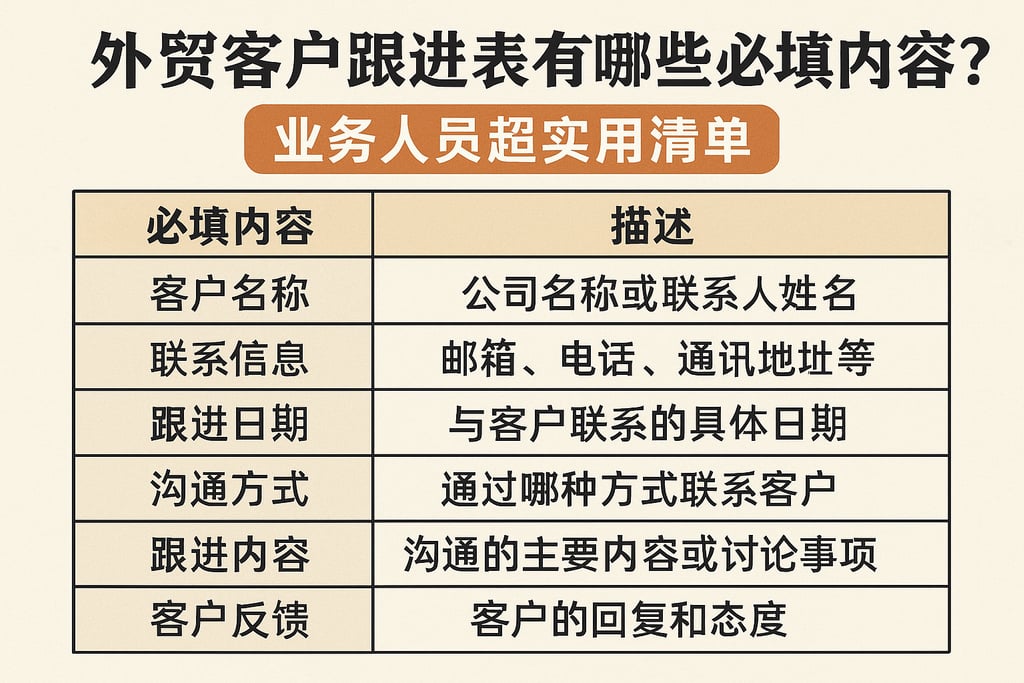 外贸客户跟进表有哪些必填内容？业务人员超实用清单