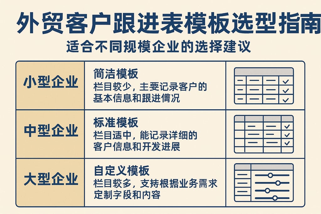外贸客户跟进表模板选型指南：适合不同规模企业的选择建议