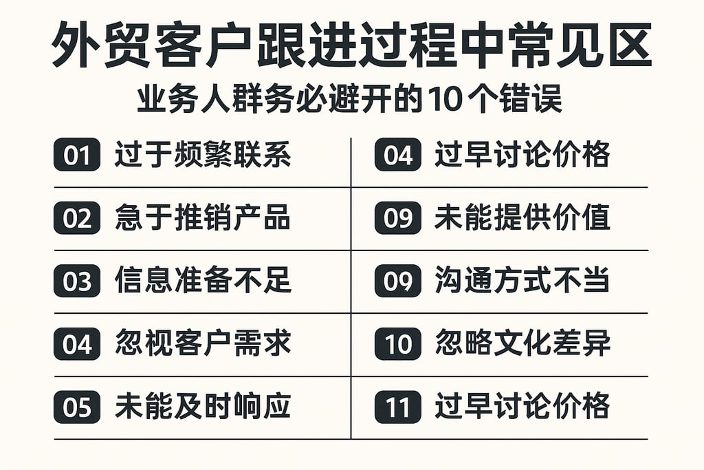 外贸客户跟进过程中常见误区，业务人群务必避开的10个错误