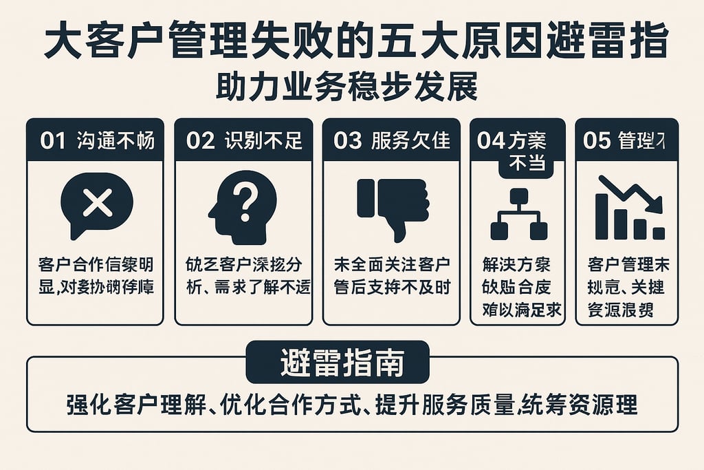 大客户管理失败的五大原因及避雷指南，助力业务稳步发展