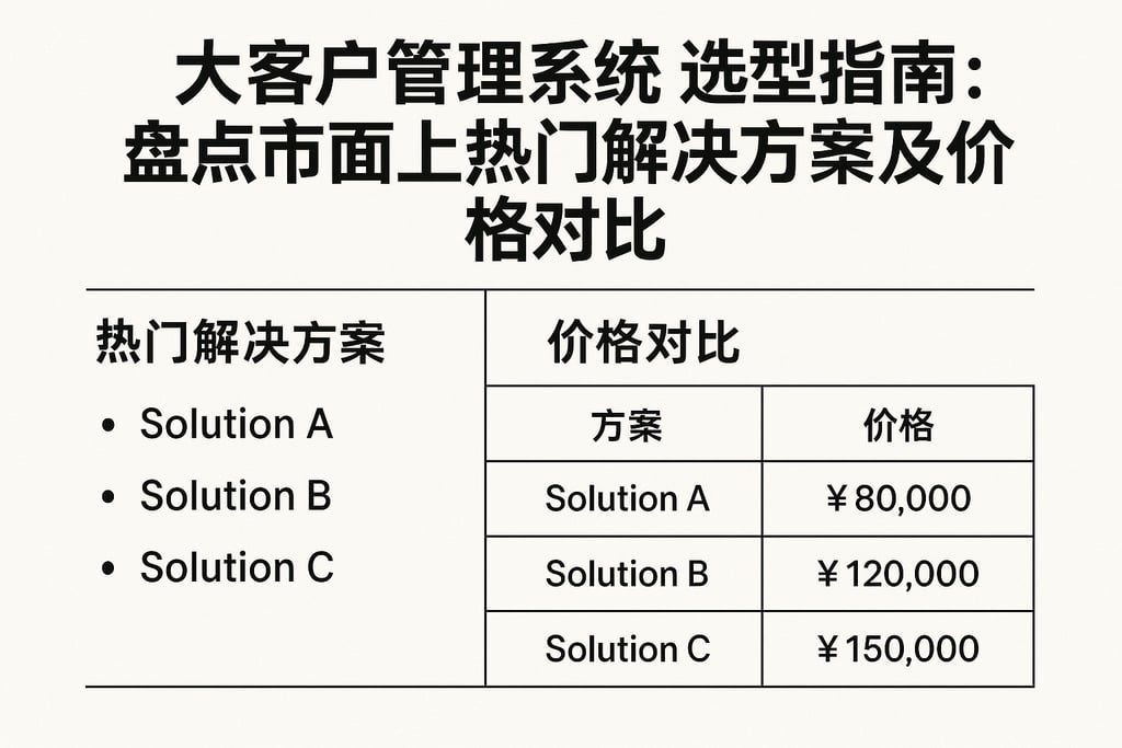 大客户管理系统选型指南：盘点市面上热门解决方案及价格对比