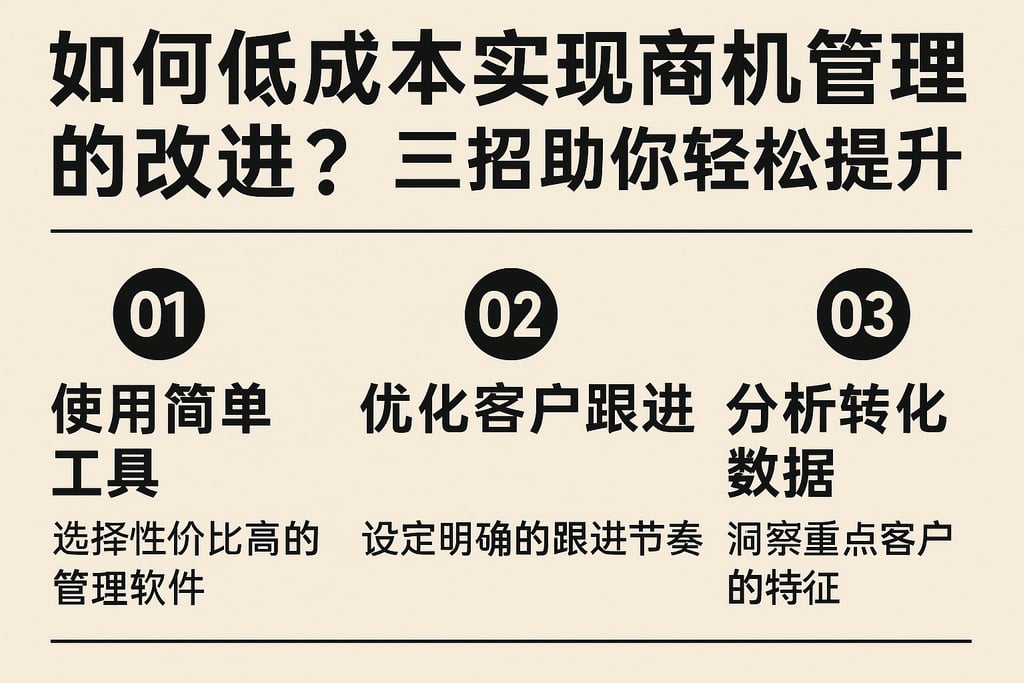 如何低成本实现商机管理的改进？三招助你轻松提升转化率