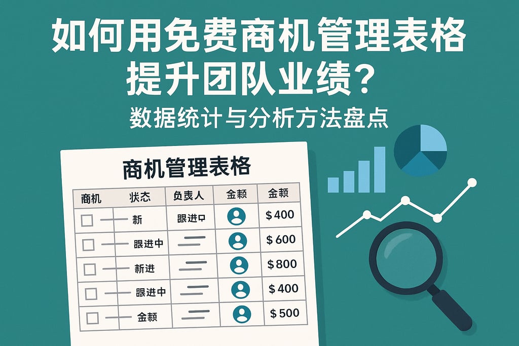 如何用免费商机管理表格提升团队业绩？数据统计与分析方法盘点