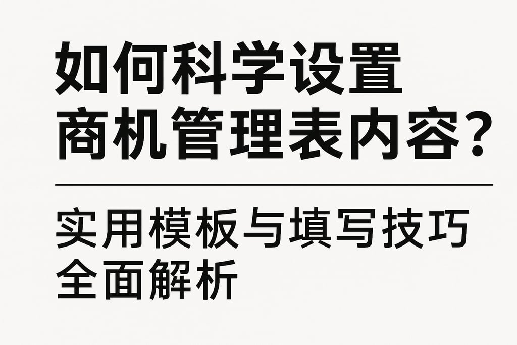 如何科学设置商机管理表内容？实用模板与填写技巧全面解析