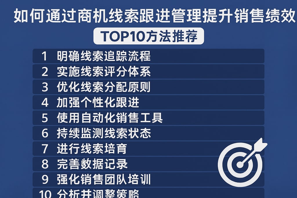 如何通过商机线索跟进管理提升销售绩效？TOP10方法推荐