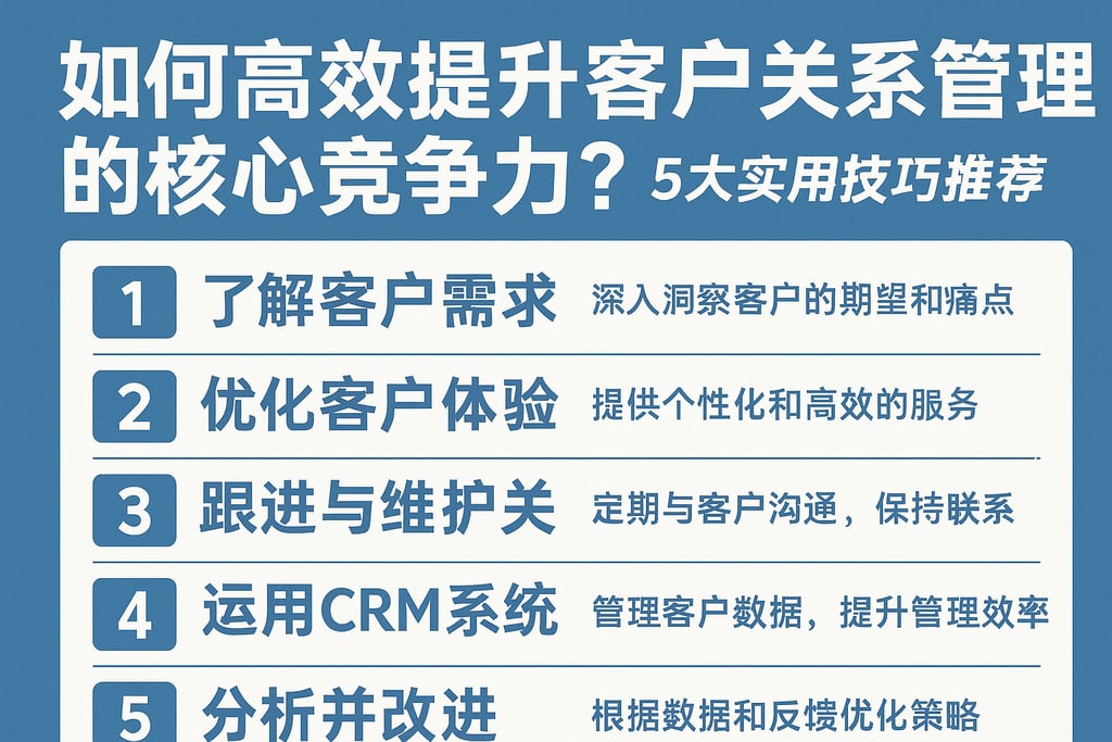如何高效提升客户关系管理的核心竞争力？5大实用技巧推荐