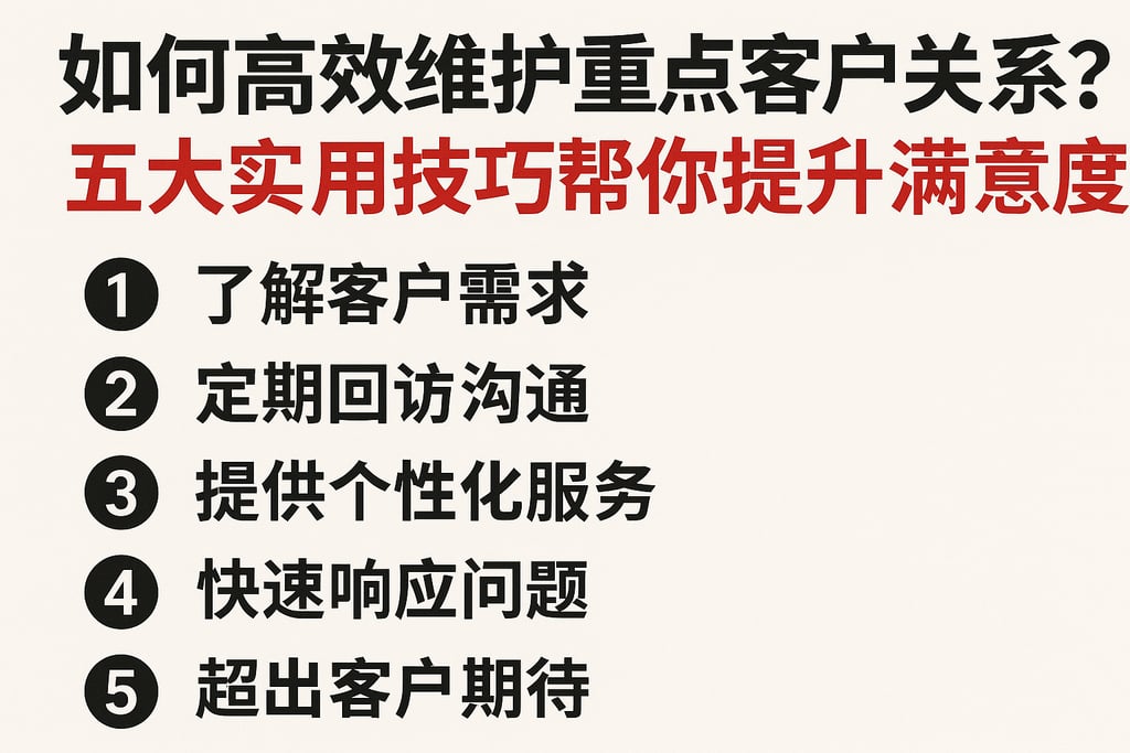 如何高效维护重点客户关系？五大实用技巧帮你提升满意度