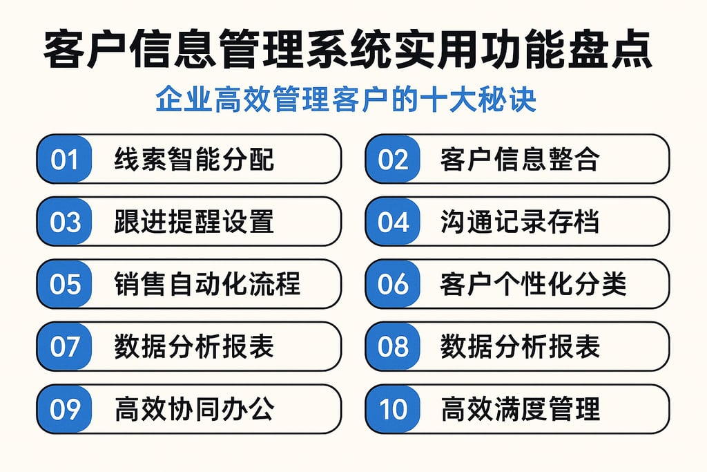 客户信息管理系统实用功能盘点，企业高效管理客户的十大秘诀