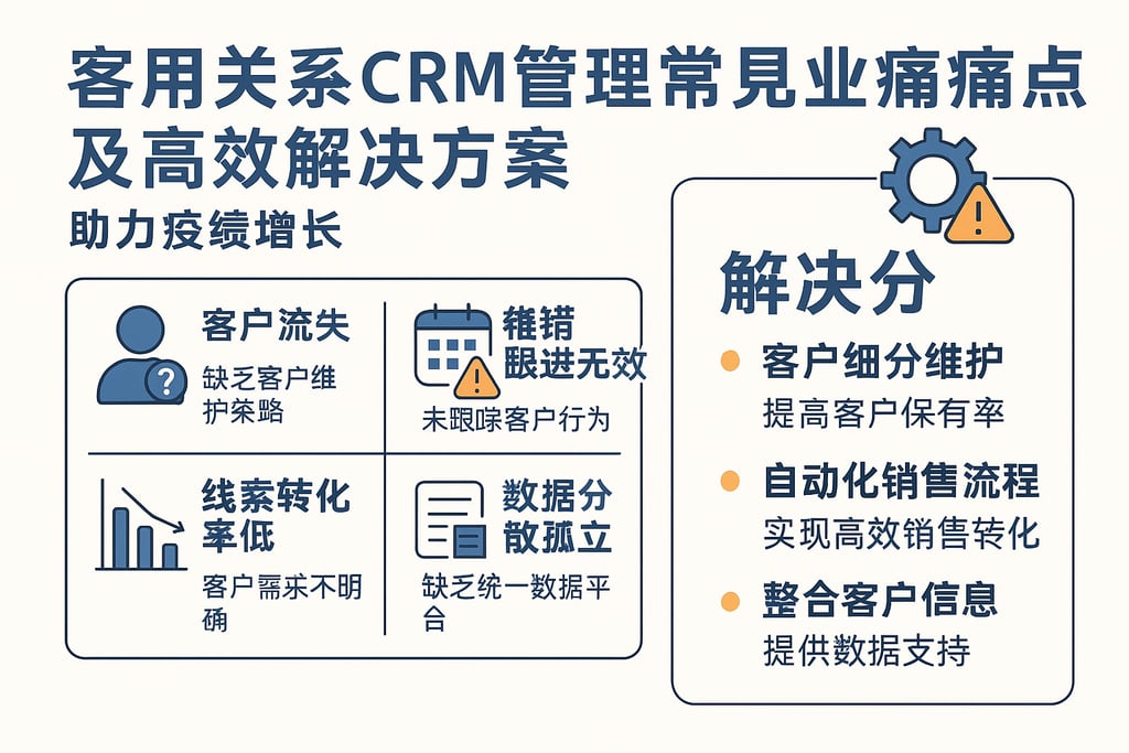 客户关系CRM管理系统常见业务痛点及高效解决方案，助力业绩增长