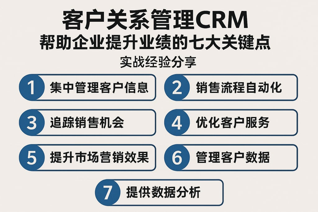 客户关系管理CRM帮助企业提升业绩的七大关键点，实战经验分享
