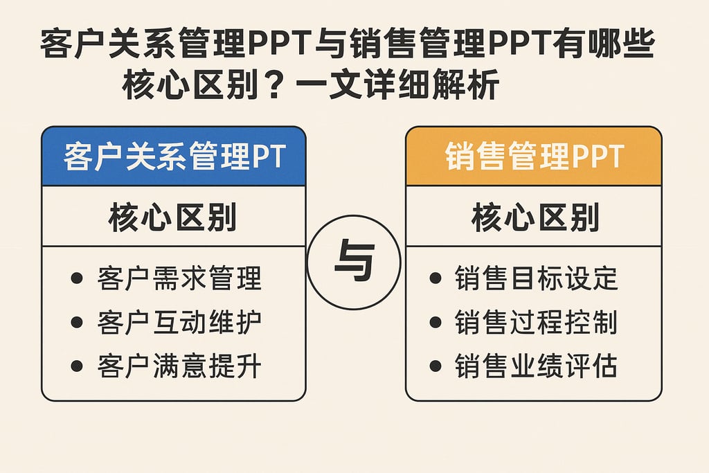 客户关系管理PPT与销售管理PPT有哪些核心区别？一文详细解析