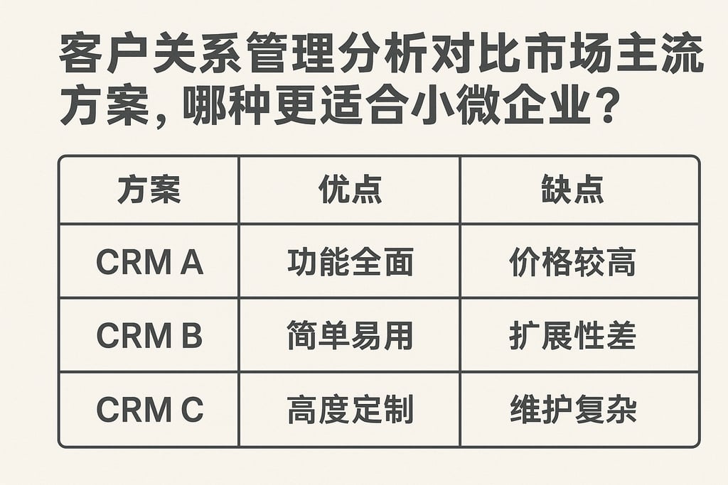 客户关系管理分析对比市场主流方案，哪种更适合小微企业？
