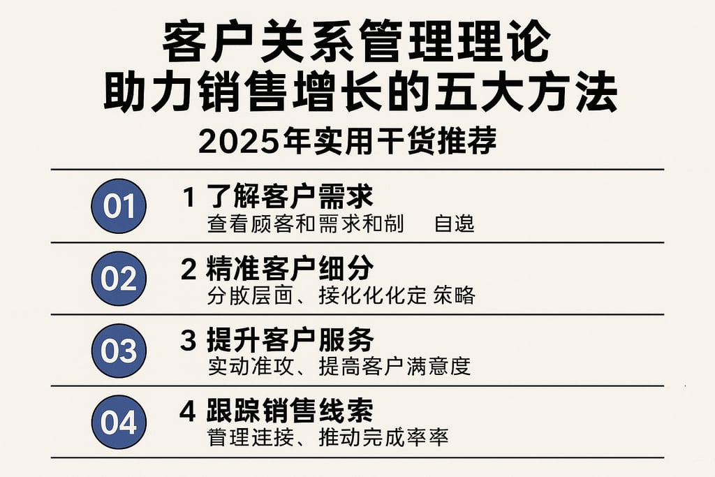 客户关系管理理论助力销售增长的五大方法，2025年实用干货推荐