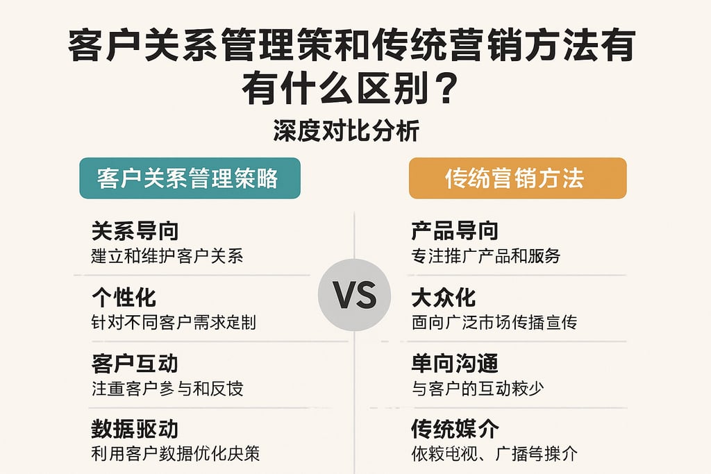 客户关系管理策略和传统营销方法有什么区别？深度对比分析