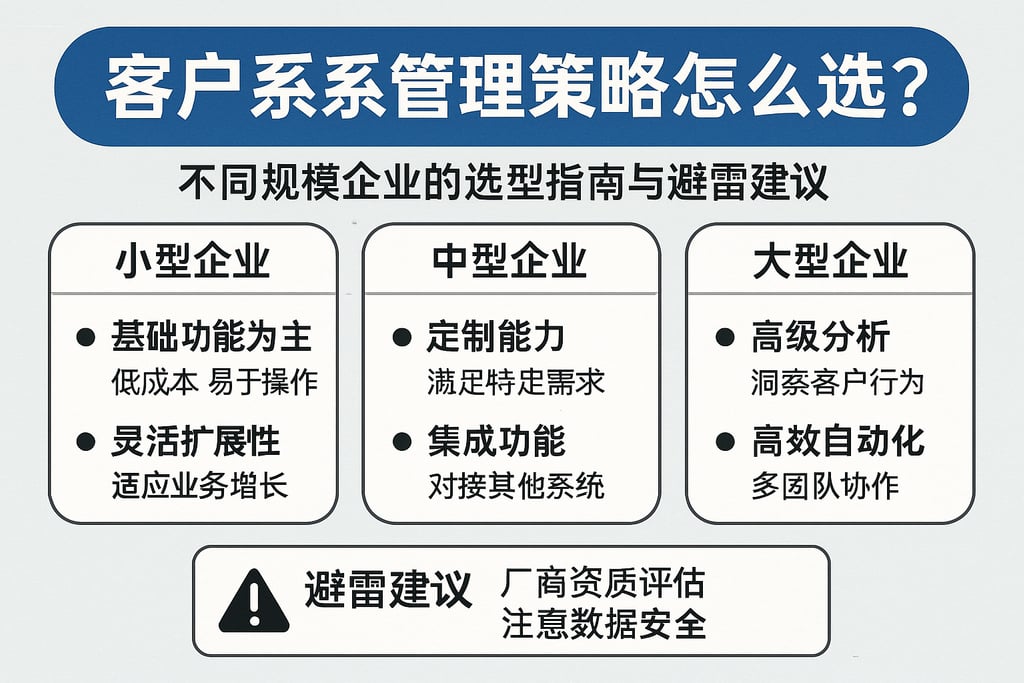 客户关系管理策略怎么选？不同规模企业的选型指南与避雷建议