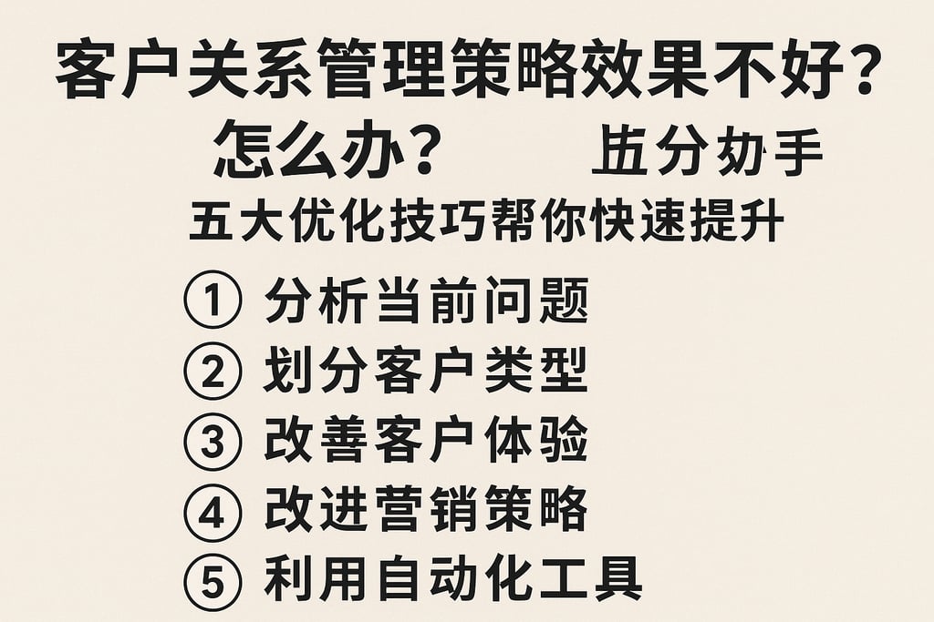 客户关系管理策略效果不好怎么办？五大优化技巧帮你快速提升