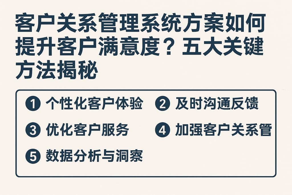 客户关系管理系统方案如何提升客户满意度？五大关键方法揭秘