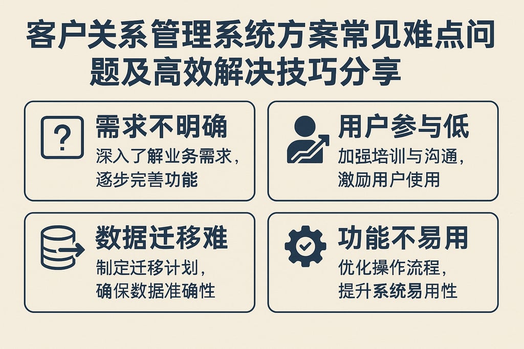 客户关系管理系统方案常见难点问题及高效解决技巧分享