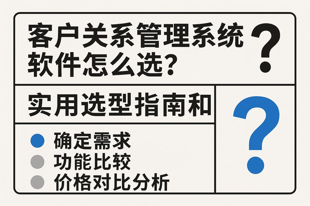 客户关系管理系统软件怎么选？实用选型指南和最新价格对比分析