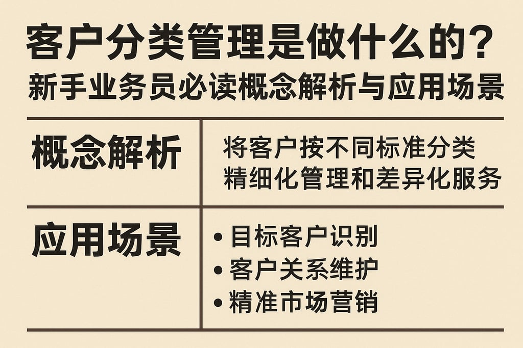 客户分类管理是做什么的？新手业务员必读概念解析与应用场景