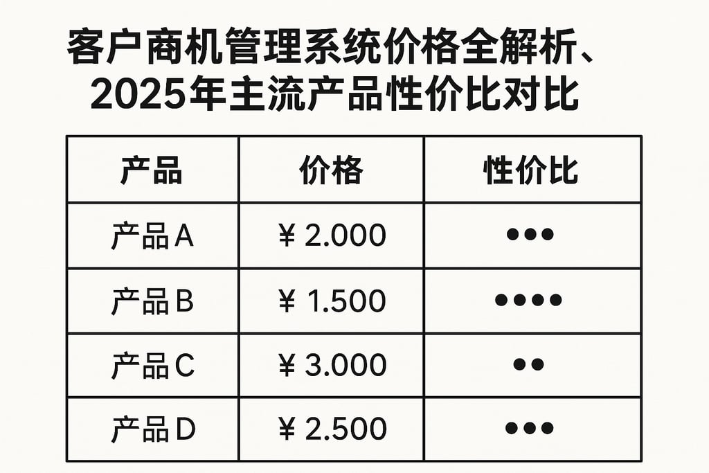 客户商机管理系统价格全解析，2025年主流产品性价比对比