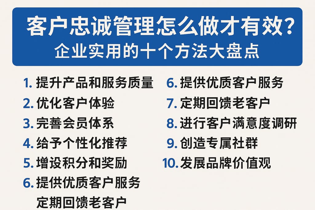 客户忠诚管理怎么做才有效？企业实用的十个方法大盘点