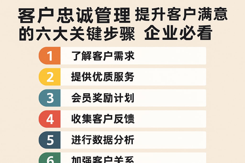 客户忠诚管理提升客户满意度的六大关键步骤，企业必看