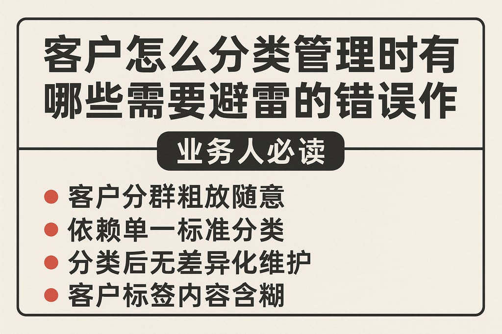 客户怎么分类管理时有哪些需要避雷的错误操作？业务人必读