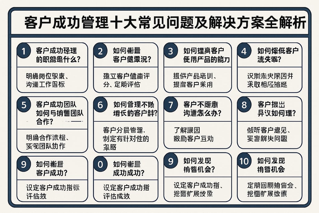 客户成功管理十大常见问题及解决方案全解析