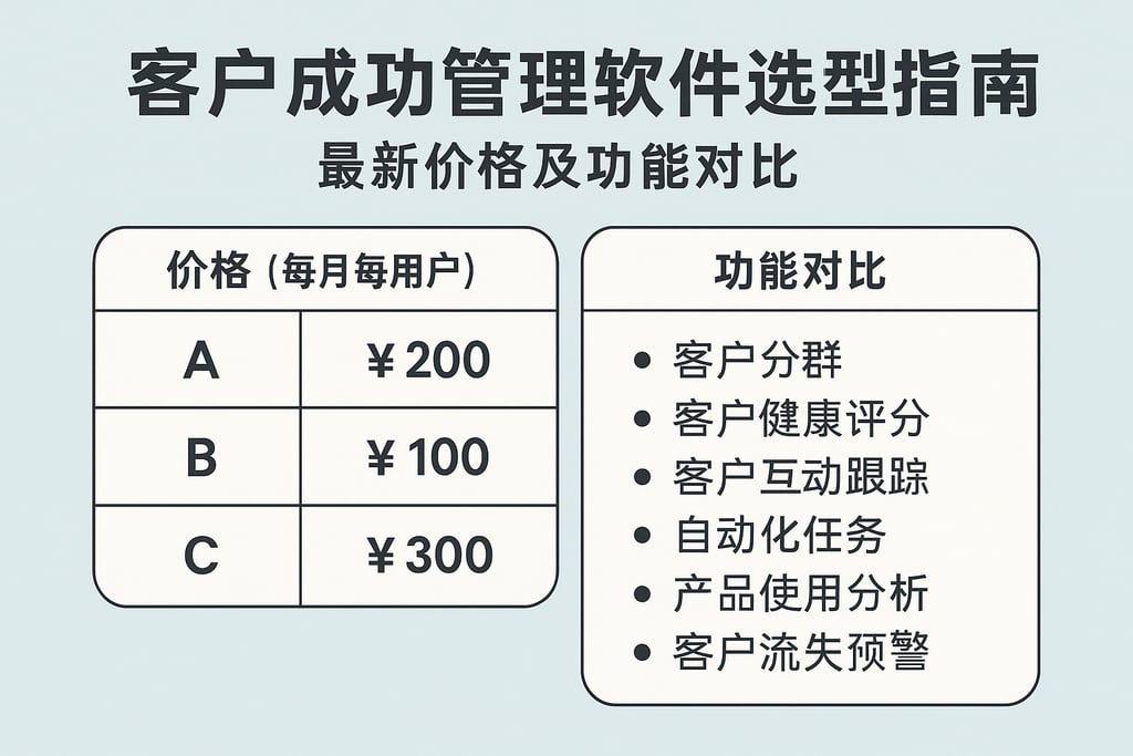 客户成功管理软件选型指南，最新价格及功能对比