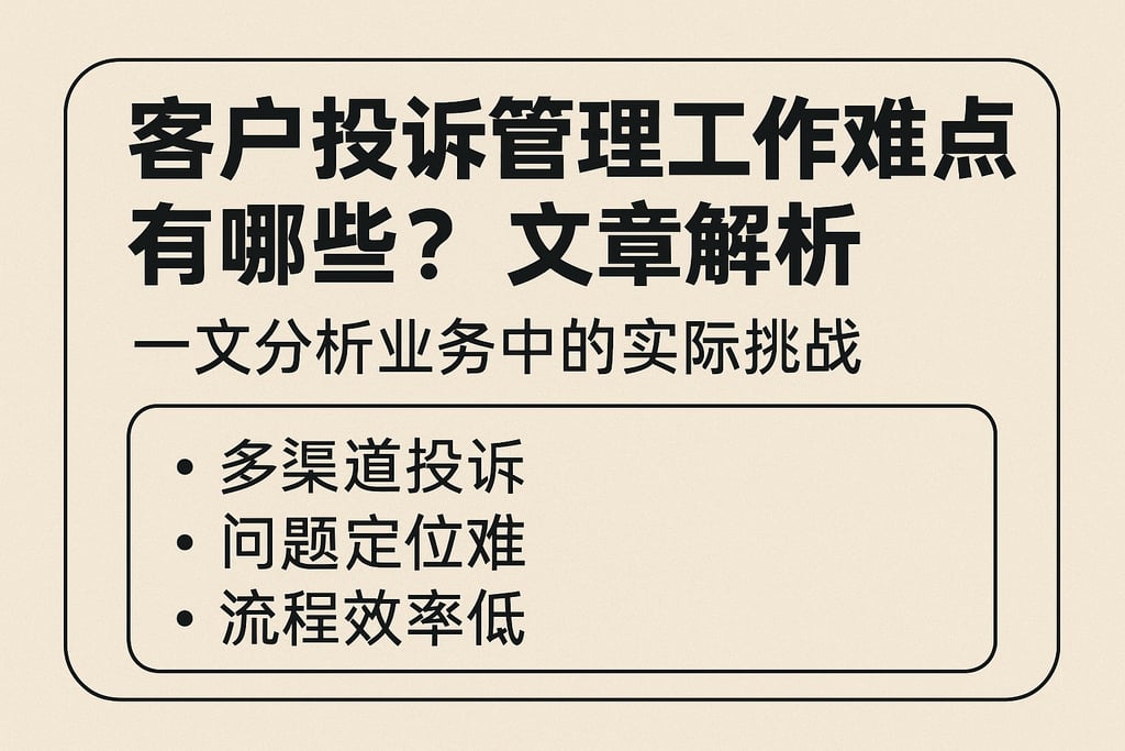 客户投诉管理工作难点有哪些？一文解析业务中的实际挑战