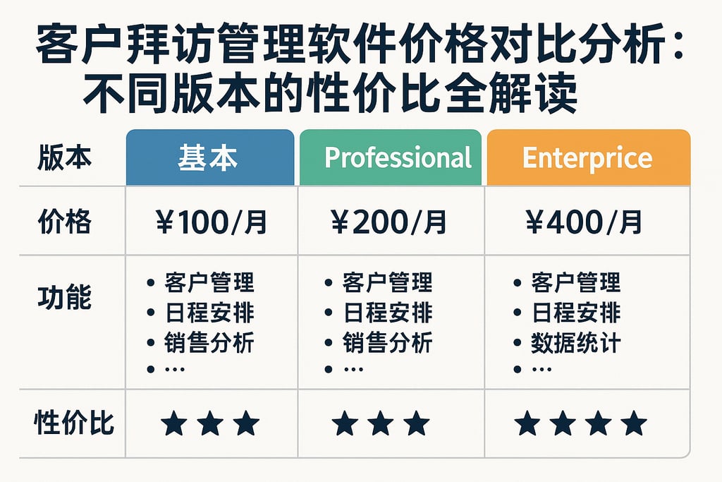 客户拜访管理软件价格对比分析：不同版本的性价比全解读