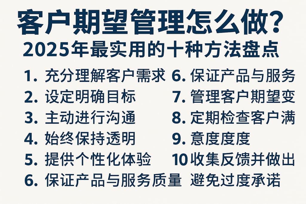 客户期望管理怎么做？2025年最实用的十种方法盘点