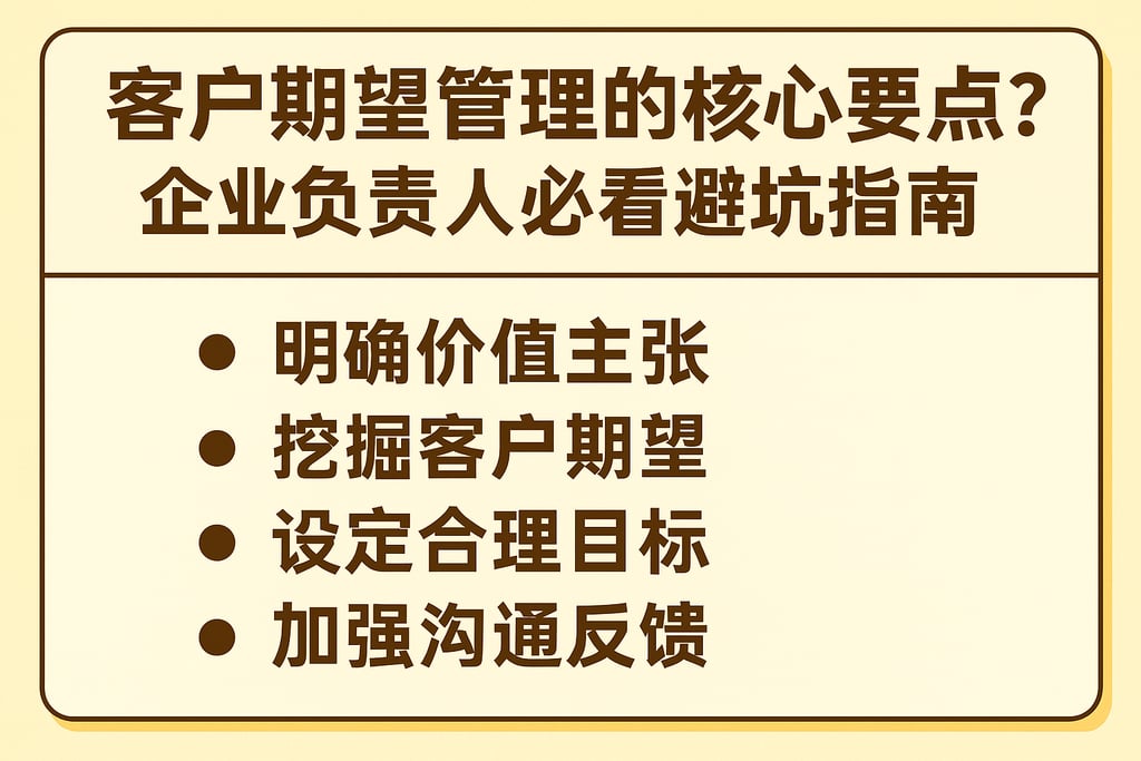 客户期望管理的核心要点有哪些？企业负责人必看避坑指南