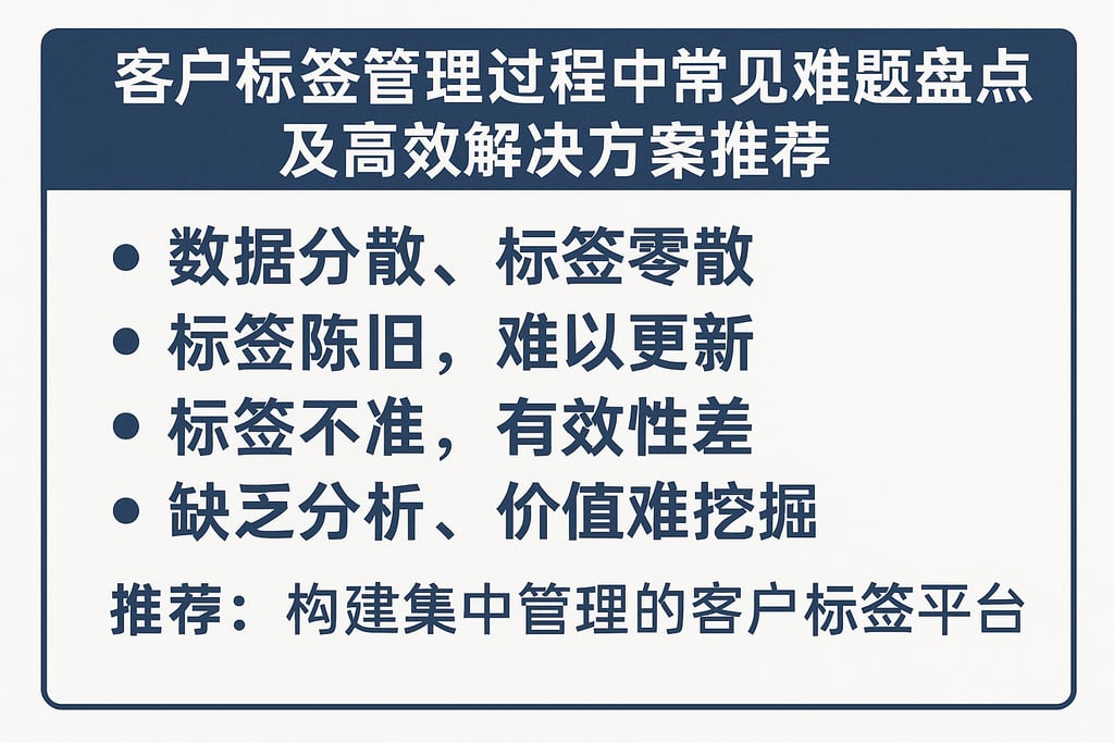 客户标签管理过程中常见难题盘点及高效解决方案推荐